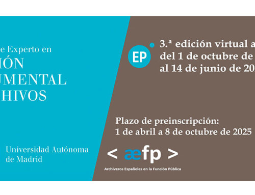 3ª edición Diploma de Experto en Gestión Documental y Archivos (curso 2025-2026)